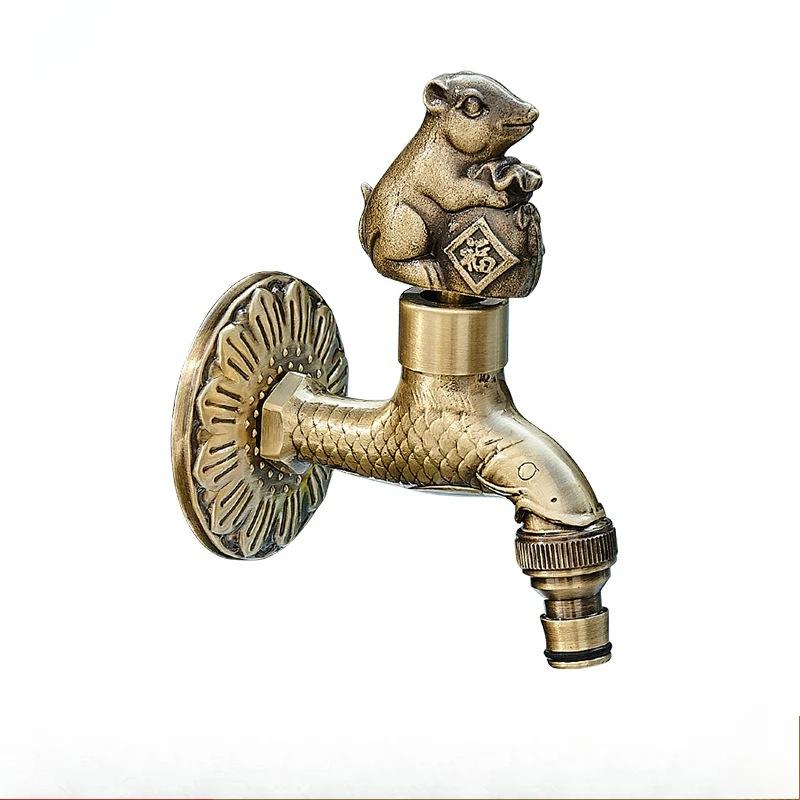 Antique  Faucet Copper Outdoor Garden Taps for Washing Machine Luxury Toilet Mop Faucet