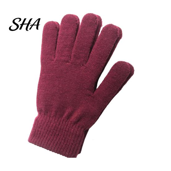 Wind Resistant Acrylic Thermal Gloves Winter for Men Women, Thickened Velvet Lined Mittens, Knit Five Finger High Elasticity Cold Weather with Elastic