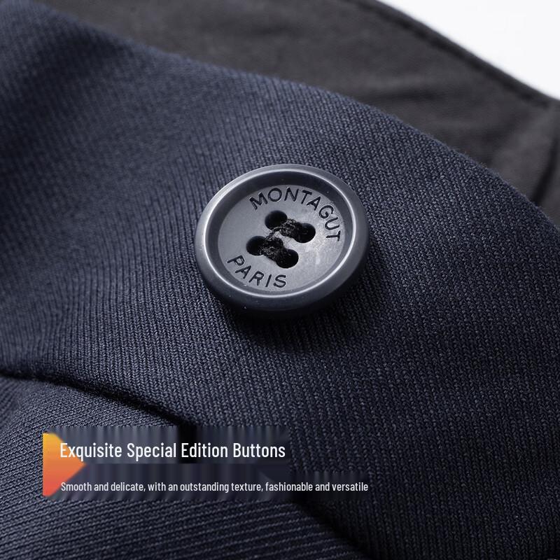 MONTAGUT Men's Wool Blend Business Straight-Leg Trousers