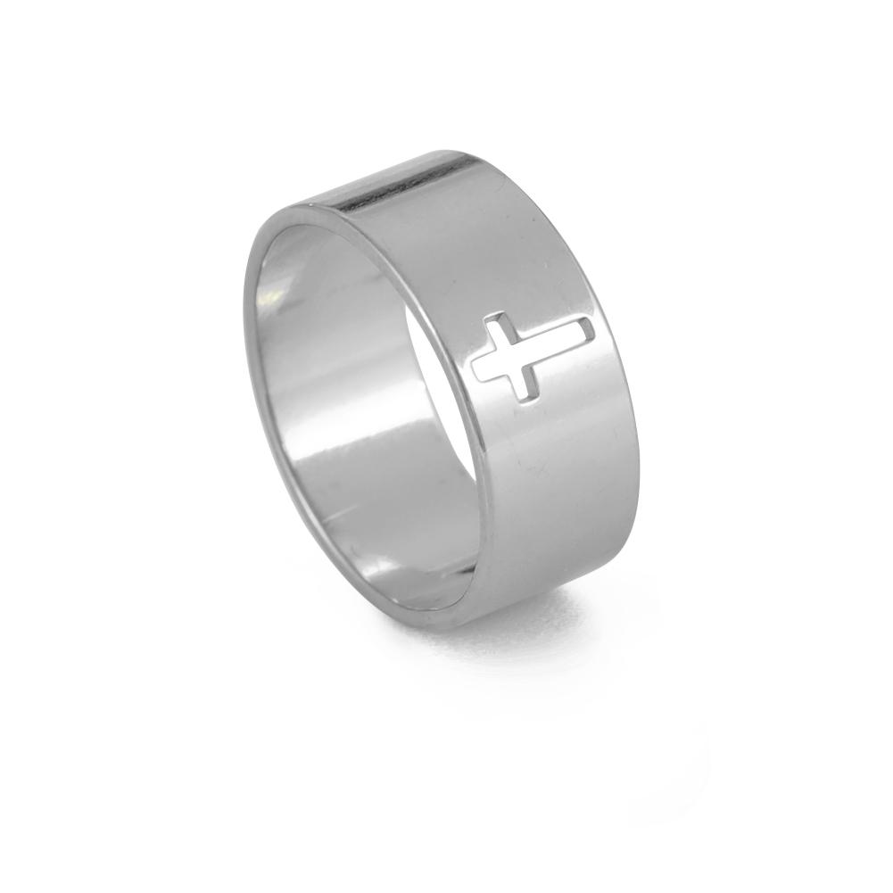 Stainless Steel Cross Rings for Women Men Christian Jesus Finger Rings Supernatural Jewelry Party Birthday Gift
