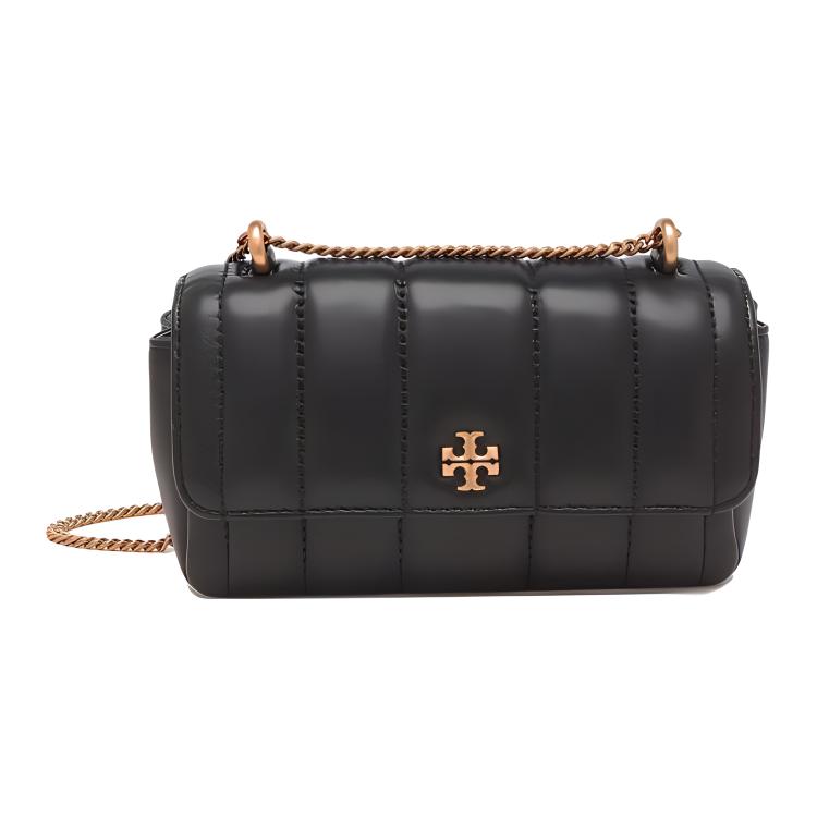 Tory Burch Kira Double T Logo Magnetic Closure Flap Nappa Leather Mini Shoulder Bag Women Shoulder Bag Black 142567-001