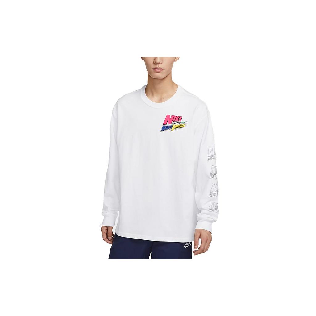 Nike Sportswear Cartoon Print Long Sleeve T-Shirt Men Tops White DM7916-100