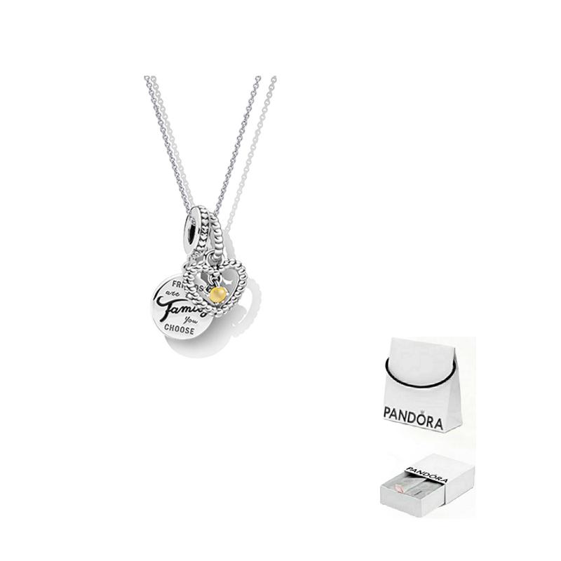 Pandora Star Language Wish 925 Silver Necklace Men and Women Couple Style Silver ZT2111 серебряный