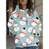 Fashion Women's Hooded Sweater 3D Casual Color Printing Casual Long Sleeve Sweater