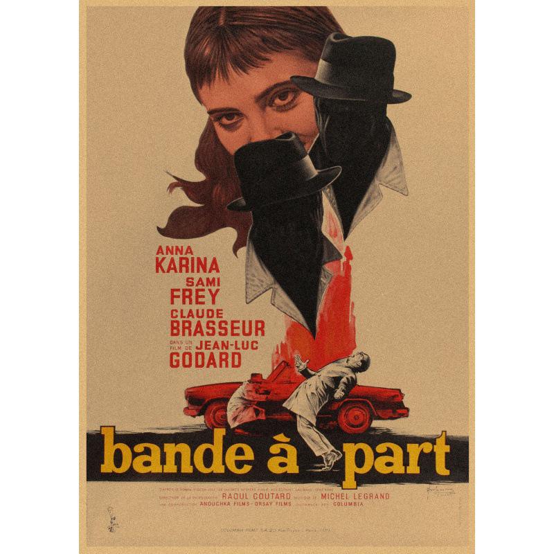 

Large Jean-Luc Godard Retro Movie Poster for Coffee Shop Decor Yellow Kraft Paper (No Glue) 30X42 cm