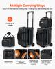VEVOR 3 Ball Bowling Bag Double Roller Bag with Separate Shoe Compartment, for Bowling Shoes (Up To US Men Size 16), Rolling Ball Bag w/ Wheel