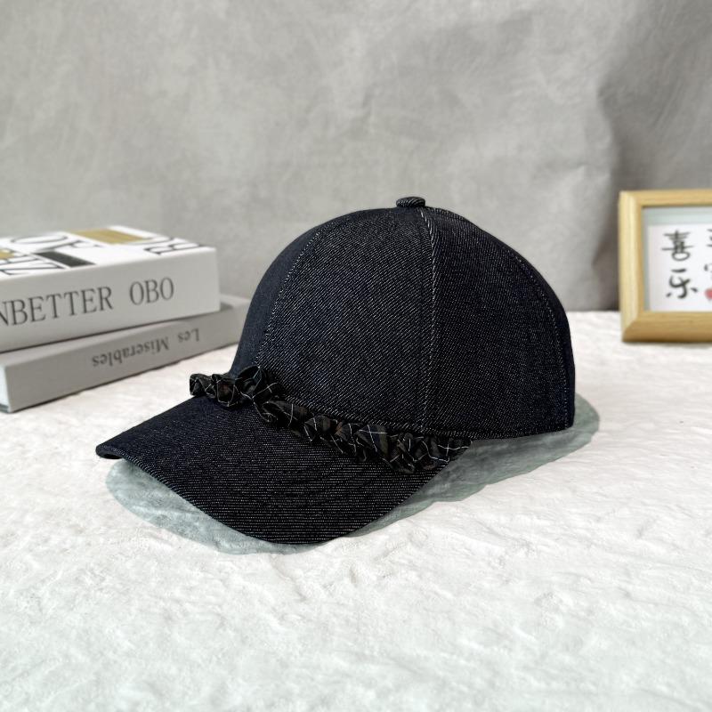 25 early autumn new high-quality washed denim lace baseball cap children's retro face cap
