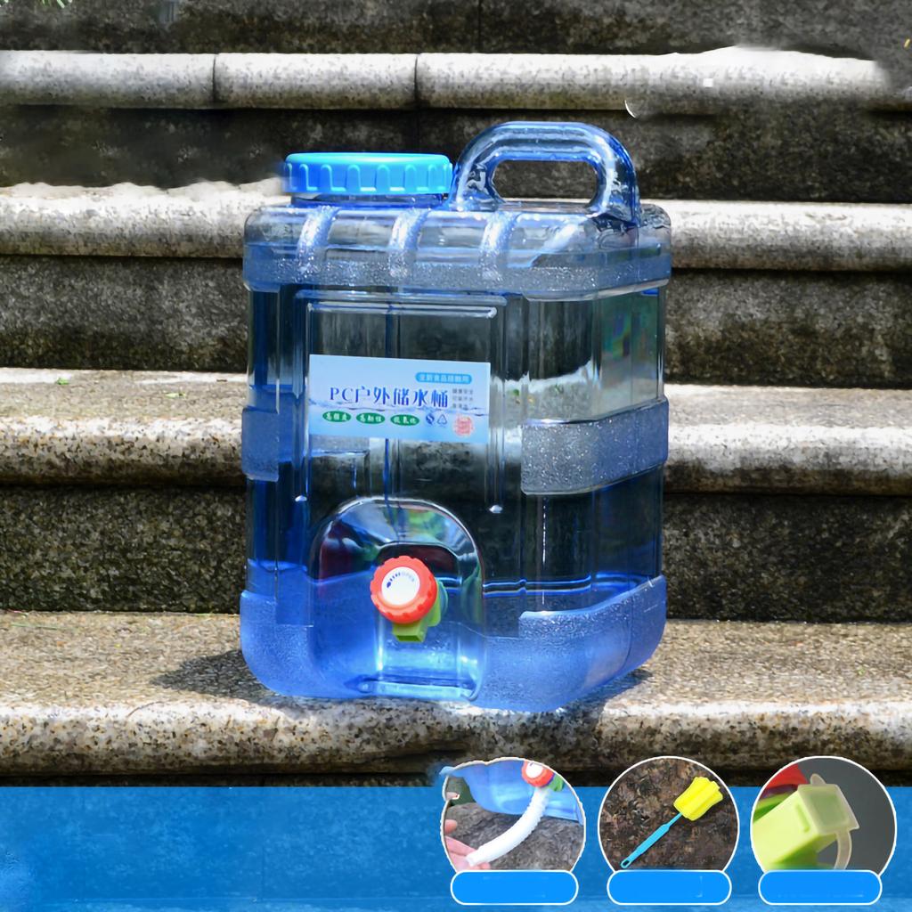 PC Pure Water Bucket Water Storage Container Water Tank Outdoor Large Capacity Portable Water Barrel for Camping Picnic Car Travel 15L