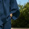 Dámské dvoudílné sety Batwing Dlouhý rukáv Výstřih do V Top a Crop Kalhoty Set Letní Dovolená Volnočasové Oblečení s Kapsami