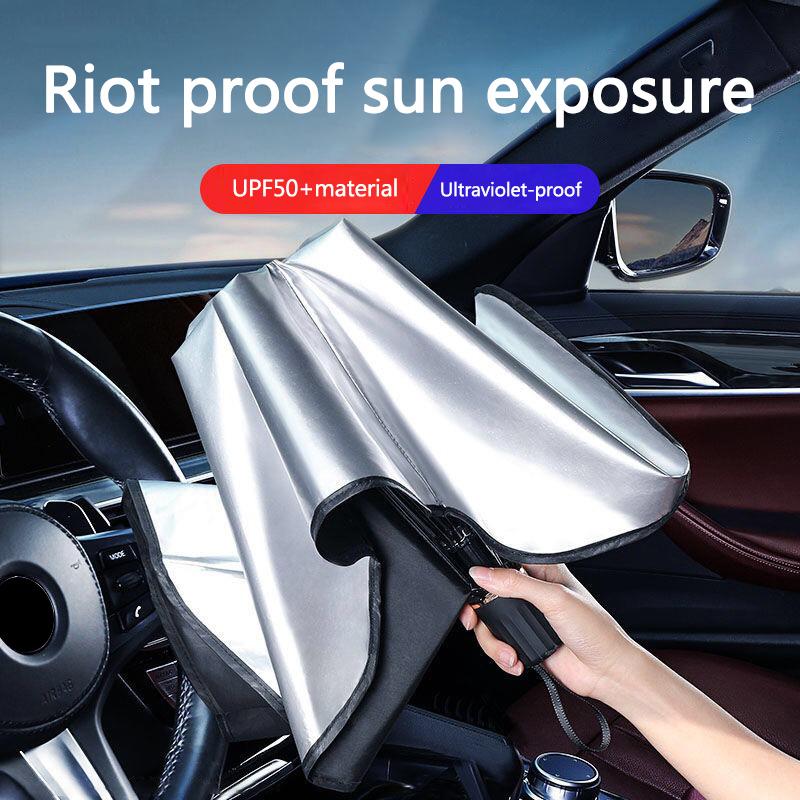 Car Sunshade Umbrella Retractable Sunscreen Heat Insulation Front Windshield Parasol For Porsche Panamera Boxster Cayman Cayenne