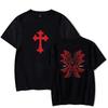 Gothic Seraphim Angel T Shirt Red Cross Graphic Tee Double Sided Print T-Shirt Unisex Hip Hop Streetwear Top Y2K Gothic Cotton Oversized T-shirts