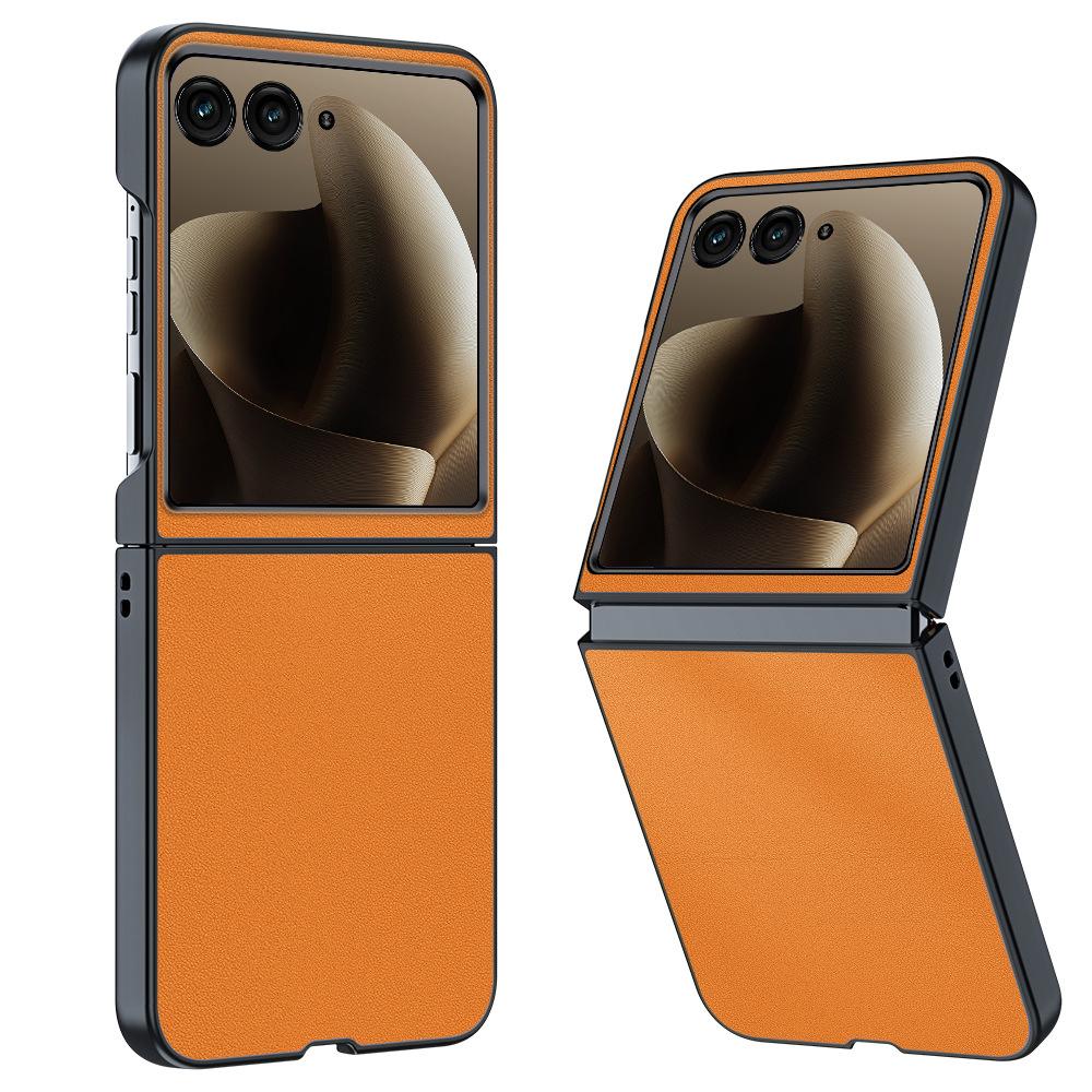 Für Motorola Razr 70 / Razr 70 Ultra Hülle Luxus Fasertextur PU-Leder + Kunststoff Harter Schutz Handyhülle Capa