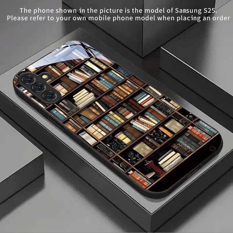 Capa de telemóvel em vidro com padrão de livro adequada para Samsung para galaxy S26 S25 S24 S23 S22 S20 FE Ultra Plus 5G capa traseira anti-queda