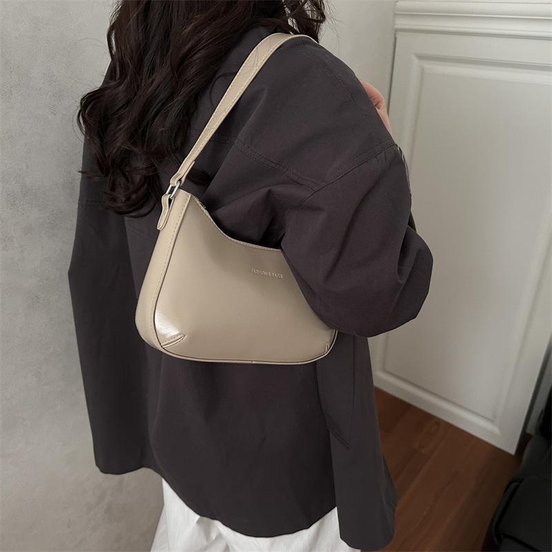 Women Vintage Simple Armpit Shoulder Bag Fashion Daily Small Square Dumpling Bag