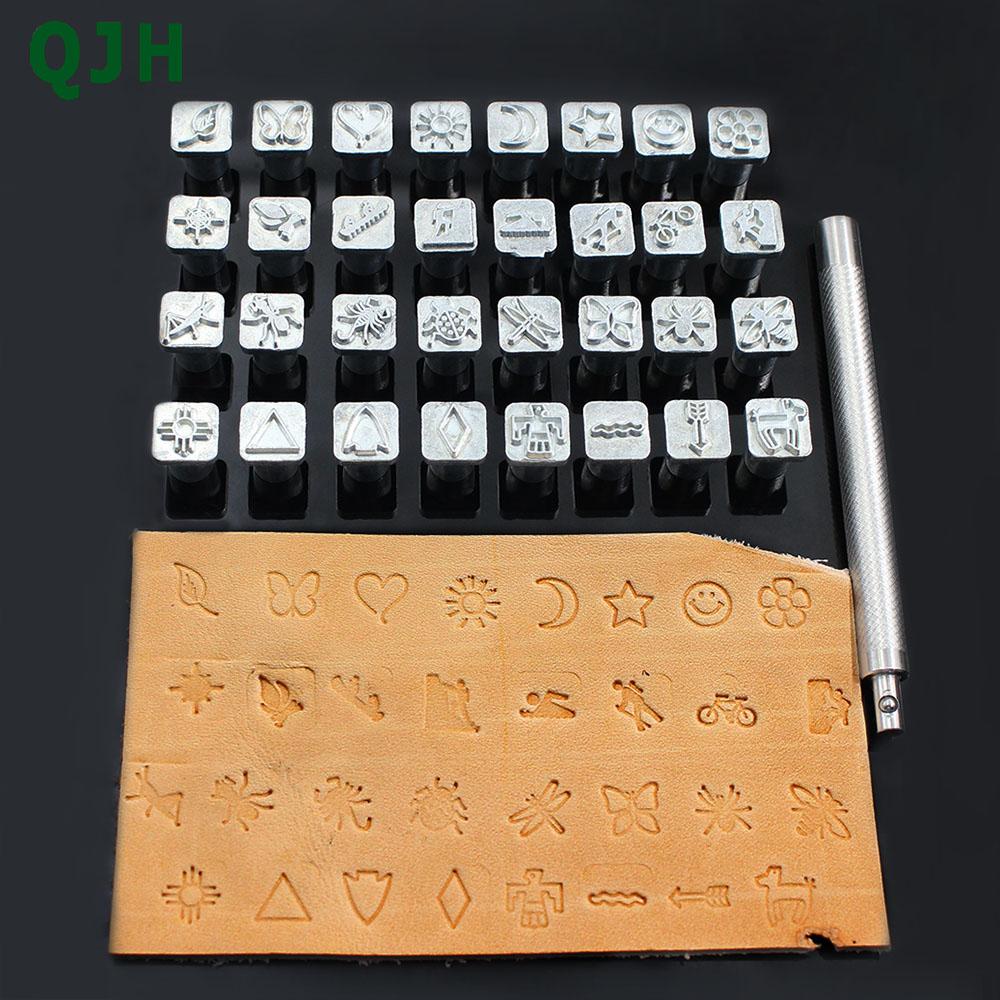 Various Leather Flower Plant Shaping Stamping Printing Tool, leather carving Punching tool Creative Fancy Shape engraving Tool