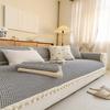 Sofa Cushion Four Seasons Universal Solid Color Anti-Slip Cushion Floor Mat Cloth Cover Leather Sofa Cover