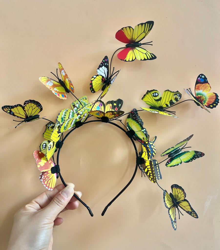 Elegant Korean-Style Bridal Floral Wreath Butterfly Headband