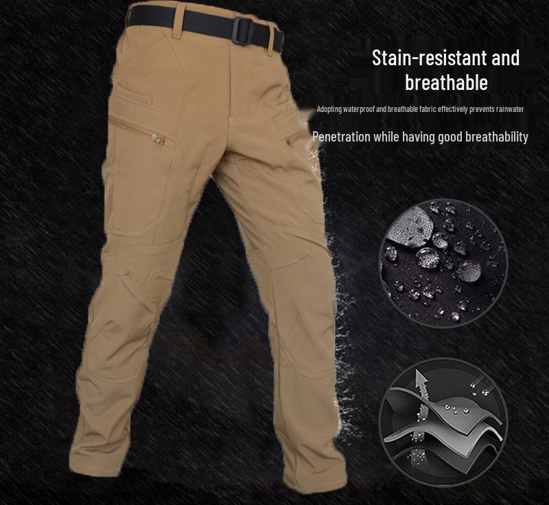 Men's Windproof Waterproof Camouflage Tactical Trousers - Wear-Resistant, Elastic, Outdoor Work Pants