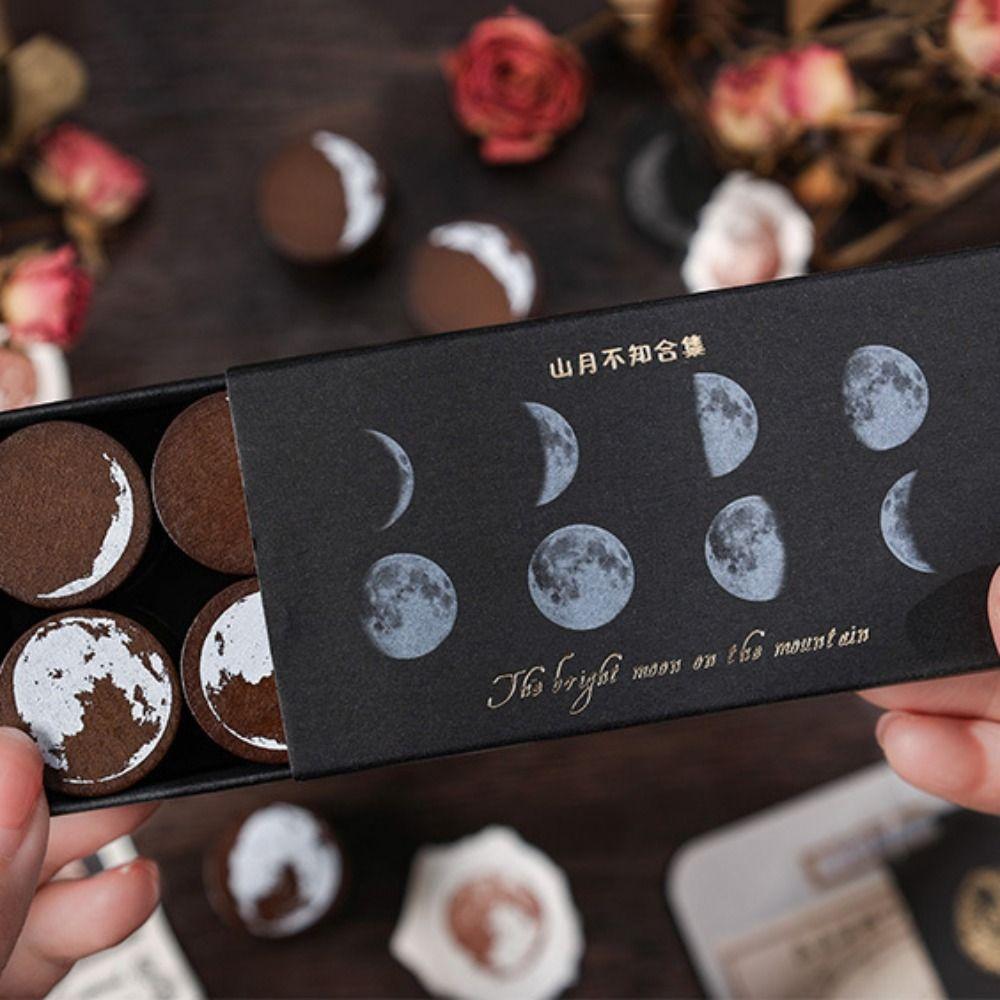 Circular Mini Wooden Seal Wooden DIY Decorative Stamp  Diary Decoration Accessories