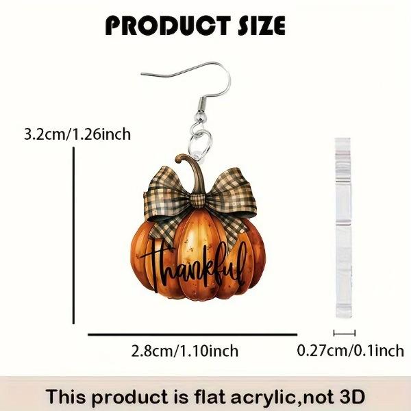 Bow Earrings Flat Acrylic Niche Design Sense Creative Halloween Pumpkin Earrings