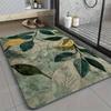 VIKAMA Premium Leaf Carpet Green Dirt-Resistant Bathroom Mat Waterproof Non-Slip Doormat Rug For Bedroom Carpet For Live Room