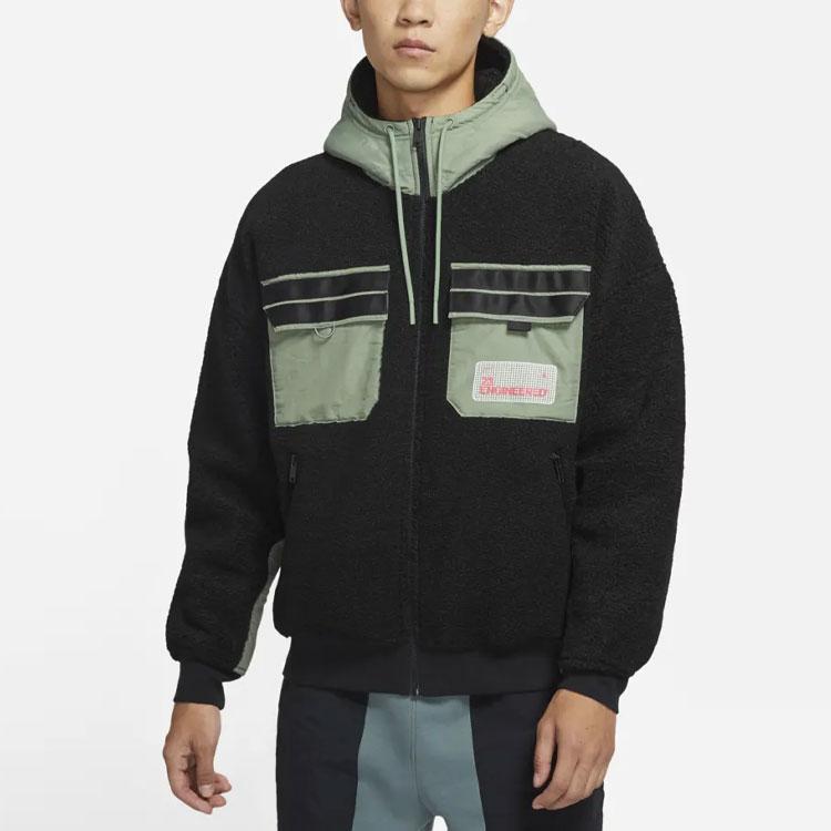 Jordan Spliced Fleece Hooded Jacket Men Jackets Black DQ0385-010