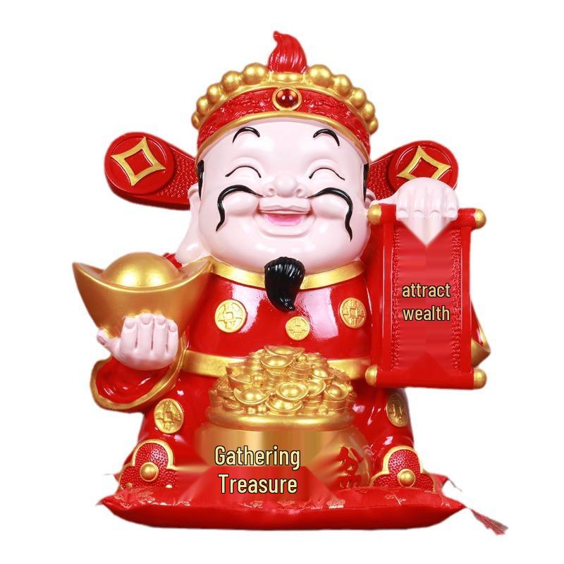 2024 God of Wealth New Year Decorations: Creative & Cute Ornaments for Home, Living Room, or Shopping Mall Window Displays