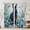 2 Pcs   Filtering Curtains (excluding Rods   Non-movable   Without Batteries) Jungle Rabbit (2) for Use In Bedrooms and Living