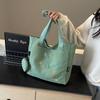 Large Capacity Canvas Tote Bag For Women Stylish Embroidered Letter Design For School