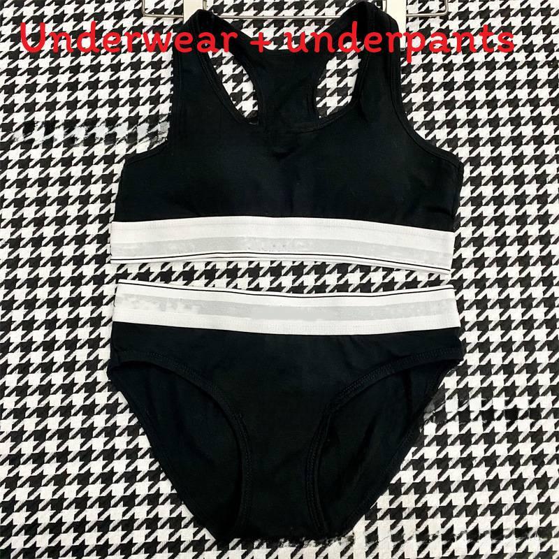 Womens Sports Bra And Panties Set Cotton Padded Wireless For Running And Fitness
