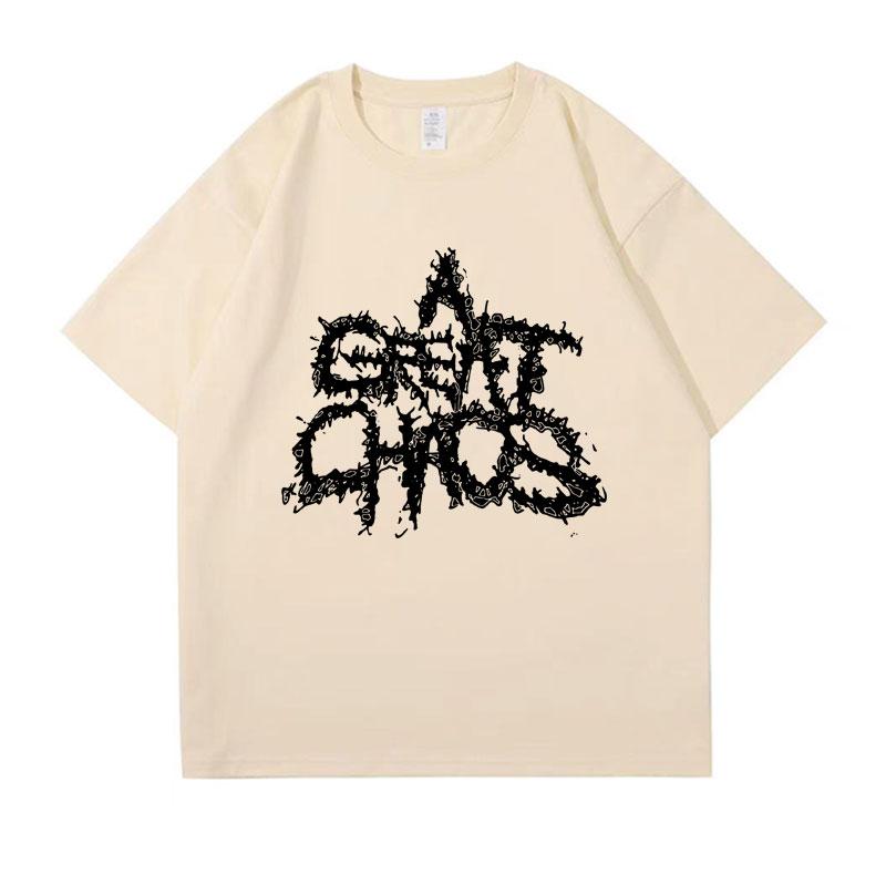 Ken Carson A Great Chaos Spellout Graphic Tshirt Unisexs Clothing Vintage Hip Hop Tee Shirt Unisex 100 Cotton T Shirt Streetwear