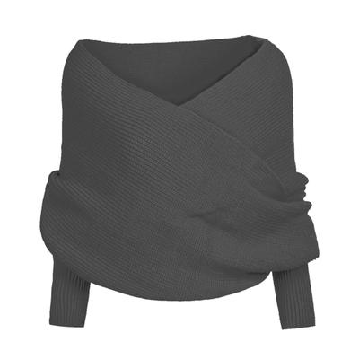 Sciarpa Lavorata a Maglia con Maniche Spalle Scoperte Tinta Unita Maglione Sexy Avvolgente Scialle Sciarpa