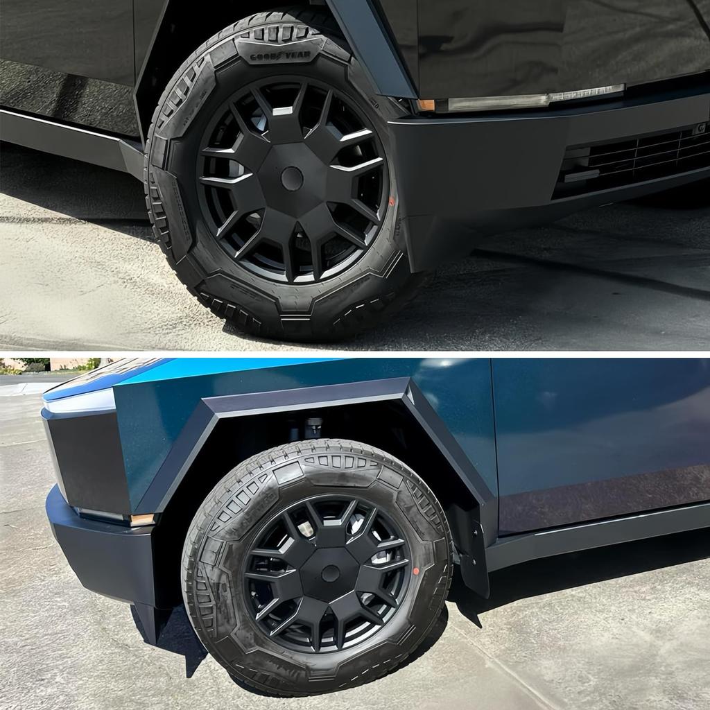 4 Pcs Full Coverage Wheel Center Caps for Tesla Cybertruck Accessories Rust Resistant Removable ABS Hub Center Caps