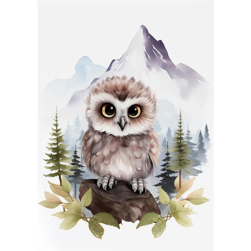 Watercolor Woodland Baby Animal Forest Bear Deer Fox Owl Wolf Poster Canvas Painting Nursery Wall Art Home Decoration