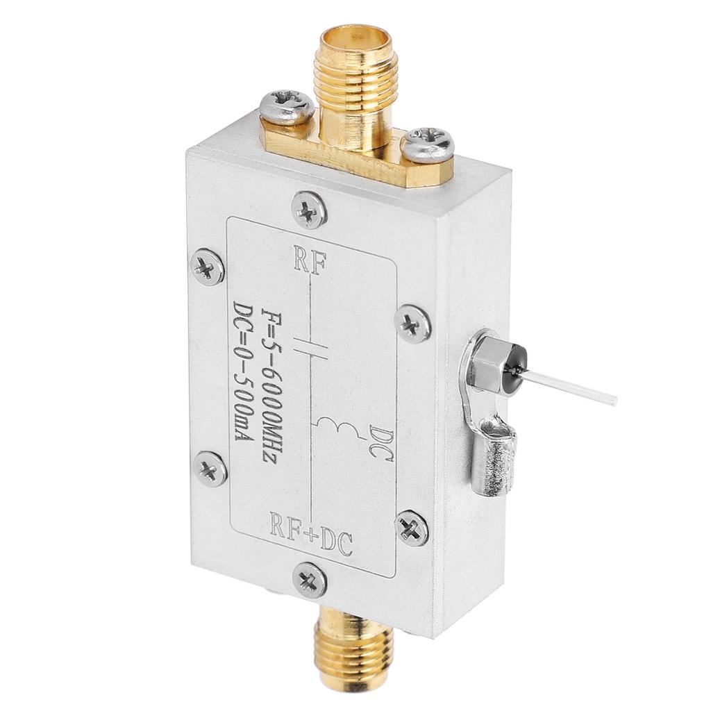 RF DC Block Bias 5 6000MHz Biaser Aluminum Alloy Electronic Components Industrial Supplies