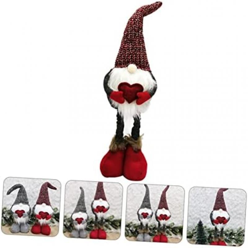 Garneck Valentine's Day Standing Doll Red Polyester Decoration Doll Valentine Home Decor Party Decor Kids Craft Toy