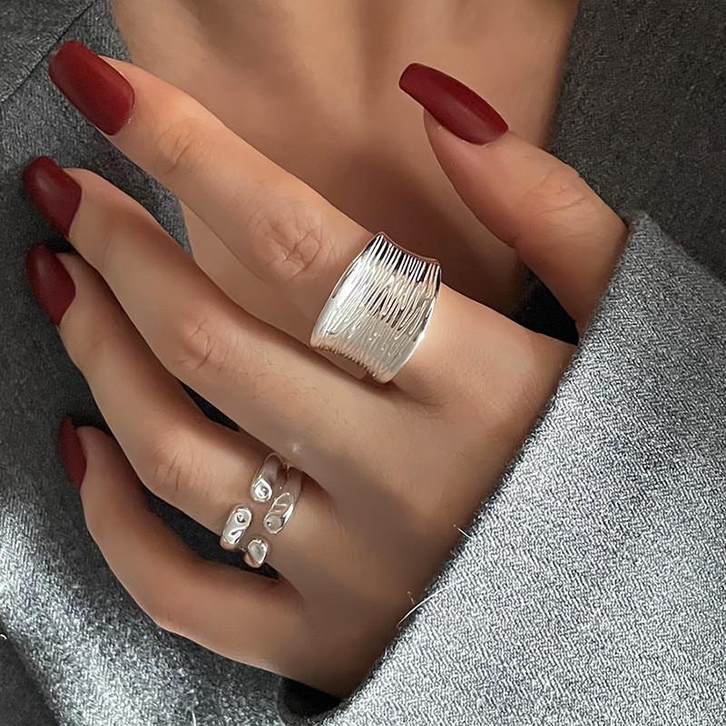 Exquisite Geometric Adjustable Copper Ring For Women In Chic Ins Style Perfect For Fashionable Outfits And Casual Wear