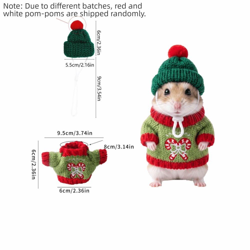 Sweater and Hat Small PET Clothes Set Christmas Theme PET Outfit Set  Holiday