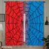 2PCS Halloween Curtains, Red Blue Spider Web, Digital Print, Bedroom Living Room, Office, Kitchen, Bathroom, Polyester