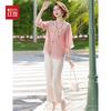 Red Bean 2025 Summer Women's Blouses & Pant Sets