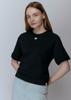 Leobeumiopisyeol Heart Neck Short Sleeve Sweatshirt