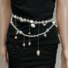 Beach Vacation Shell Waist Chain Layered Tassel Pearl Waist Decoration  Waist Belt Body Chain Female Clothing Accessories