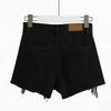 Women High Waist Denim Shorts Casual Distressed Hem Jean Shorts with Button and Zipper Closure for Summer Wear