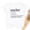 Unisexs Harajuku Aesthetic Oneck Casual Tee Funny Teacher Definition School Teacher Gift Top