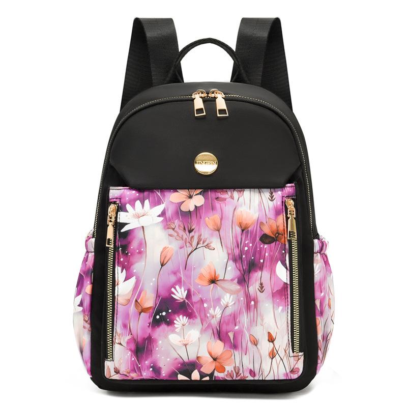 

Рюкзак с принтом, женский дорожный рюкзак большой емкости из нейлона фиолетовый