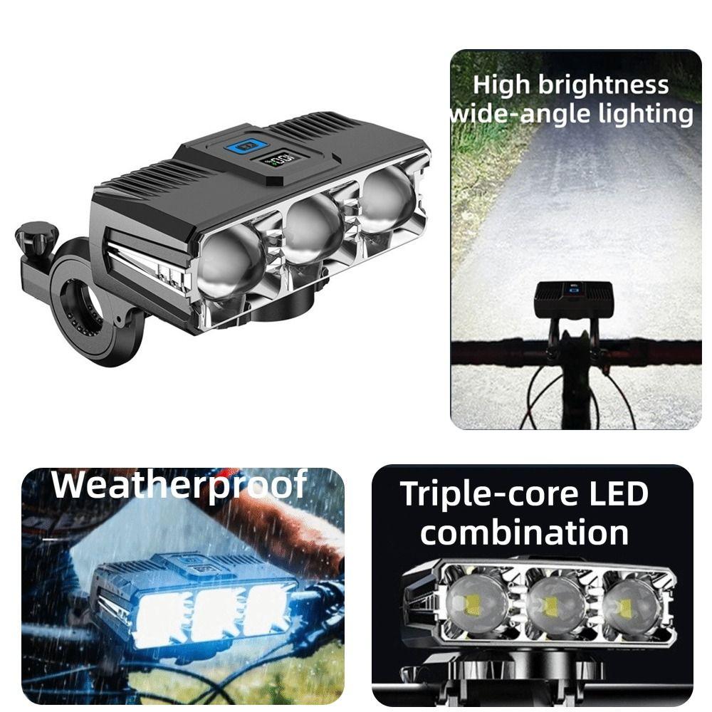 Solar Charging Bicycle Front Light USB Rechargeable Handlebar Lamp Cycling Light Mountain Bike