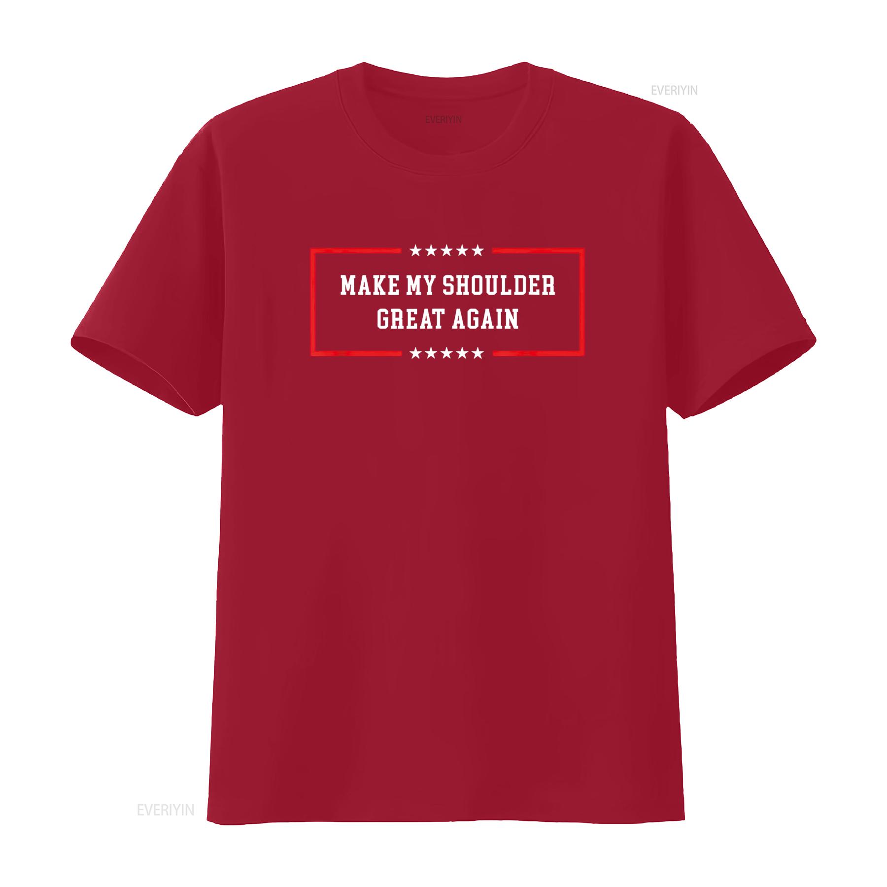 Make my shoulder great again Funny post surgery gift T Shirt vintage Washed Casual Slightly Breathable Versatile graphic S