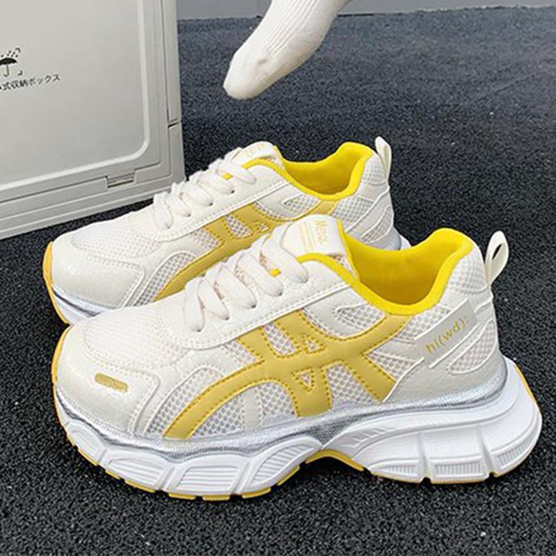 Fashion Mix Color Platform Sports Shoes Women Spring Autumn Breathable Mesh Running Sneakers Woman Lace Up Non Slip Shoes Female