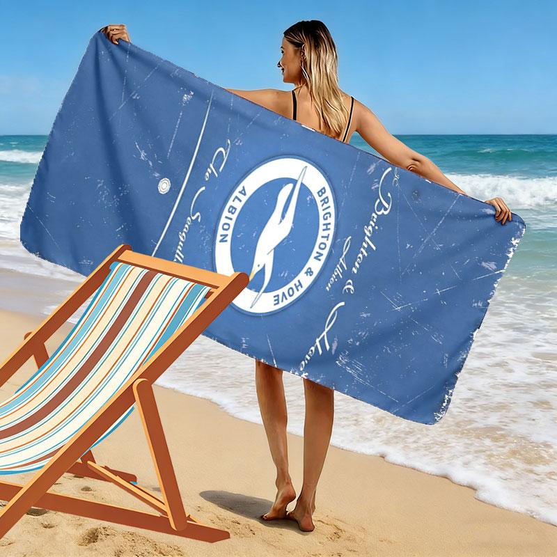 Brighton & Hove Albion Druck Strandtuch, Großes Weiches Schnelltrocknendes Handtuch für Strand Camping Schwimmen