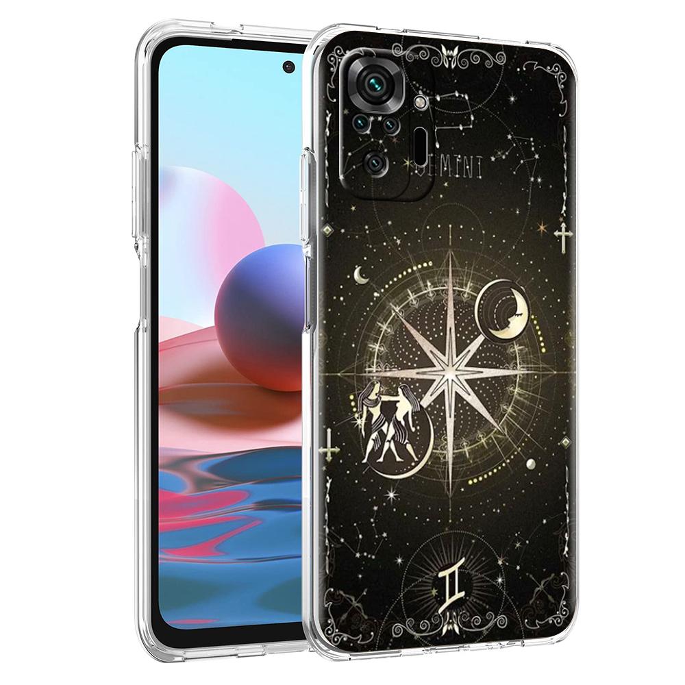 Transparent Phone Case for Redmi 14C 13C 10C 10 9 Note 13 12 11 K50 K40 Plus Pro 4G 5G Soft TPU Cover Constellation Pattern Bags